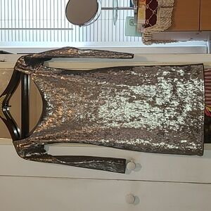 💥💥💥 HOT SALE Express Party Dress, Size XS, Color like brown metallic.